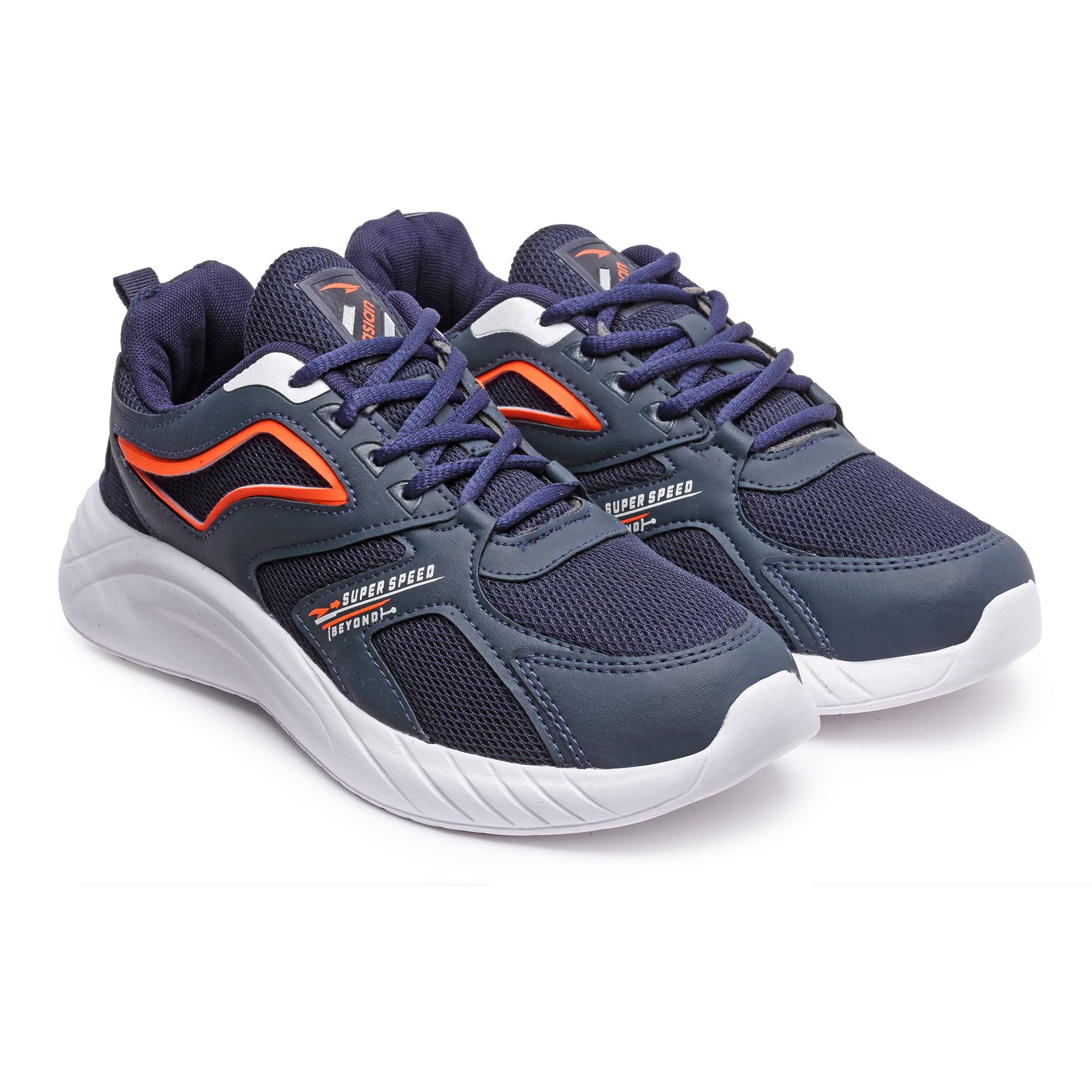 ASIAN Mens Thar-04 Sports Running,Walking & Gym Shoes with Eva Sole Extra Jump Casual Sneaker Shoes for Mens & Boys… Navy,Orange (B0B9LBMH8X) Amazon Price History, Amazon Price Tracker