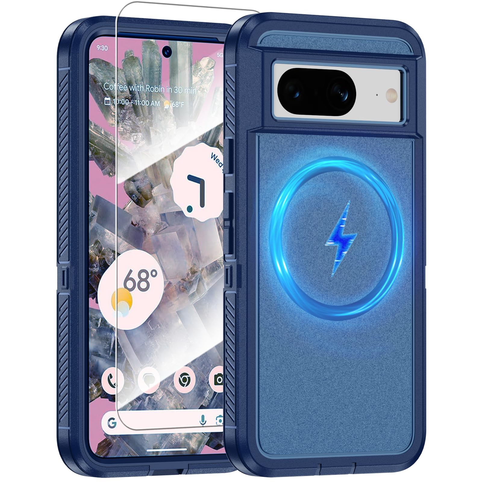 JIC AirGuard-Mag - Custodia Protettiva Per Google Pixel 8a, Con Magneti