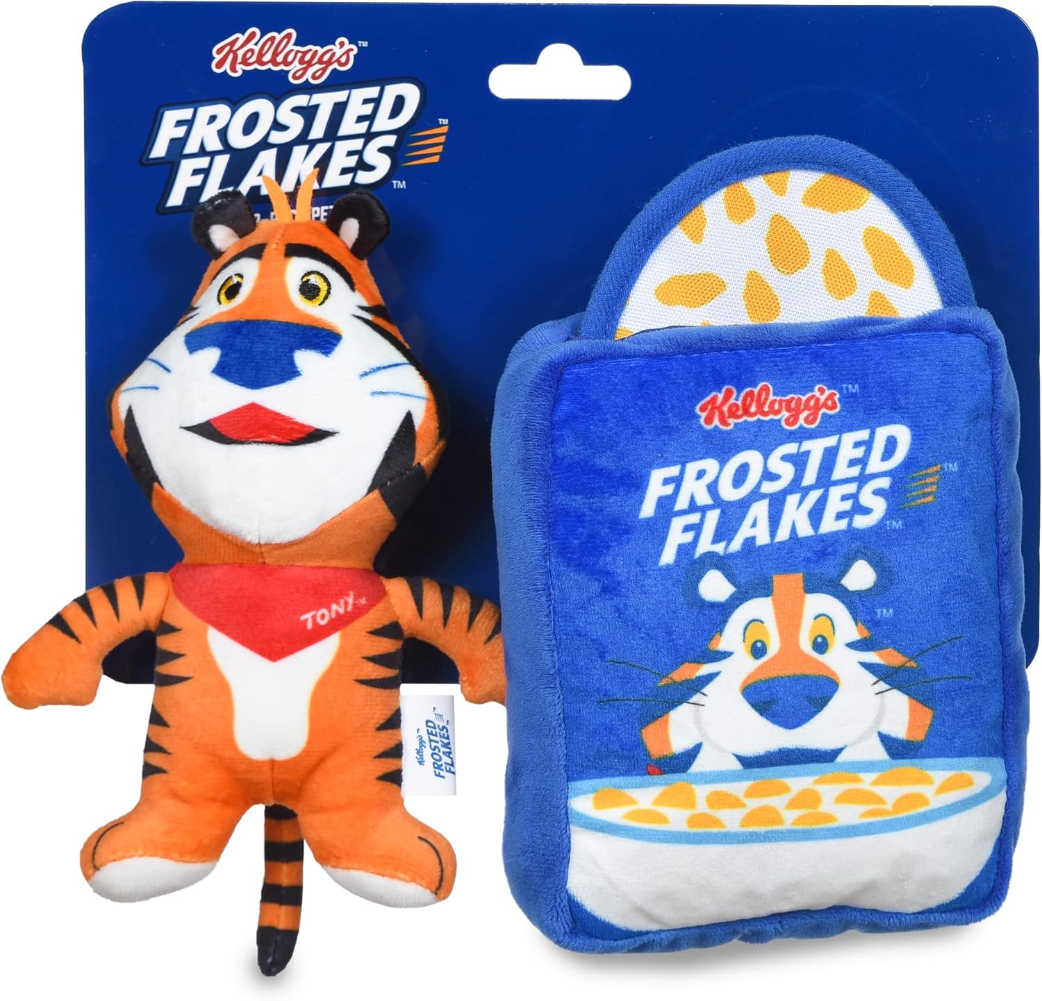 Pet Supplies Kellogg's for Pets Frosted Flakes and Tony The Tiger 3pc Plush Squeak Toy Dogs