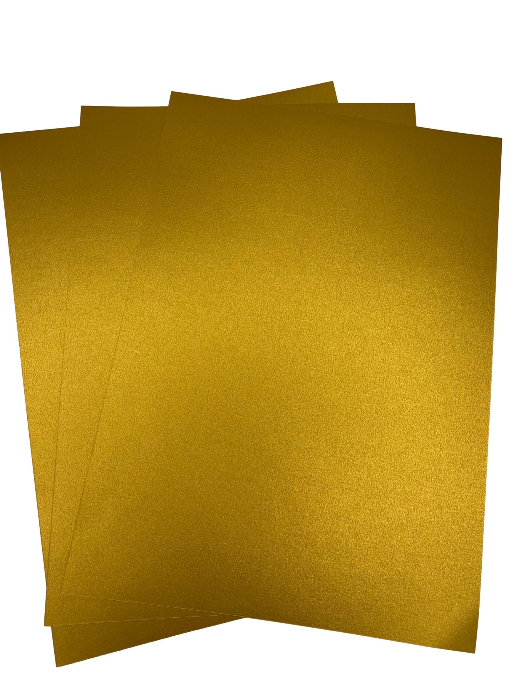 Syntego Pearlescent Gold 20 Sheets Antique Royal Gold Pearlescent A4 Paper Decorative 120Gsm Double Sided