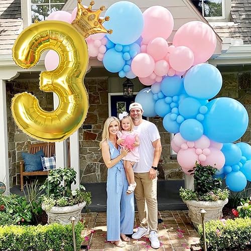 Miniatura 5 de Globo dorado de 40 pulgadas con número 5 y corona pequeña para decoraciones de fiesta de cumpleaños, decoraciones de fiesta de cumpleaños 5,