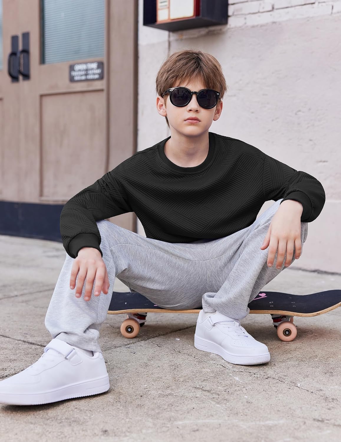 Arshiner Boys Sweatshirts Long Sleeve Crewneck Pullover Shirt Kids Fashion Fall Winter Sweater Size 6-14 Years - Image 6