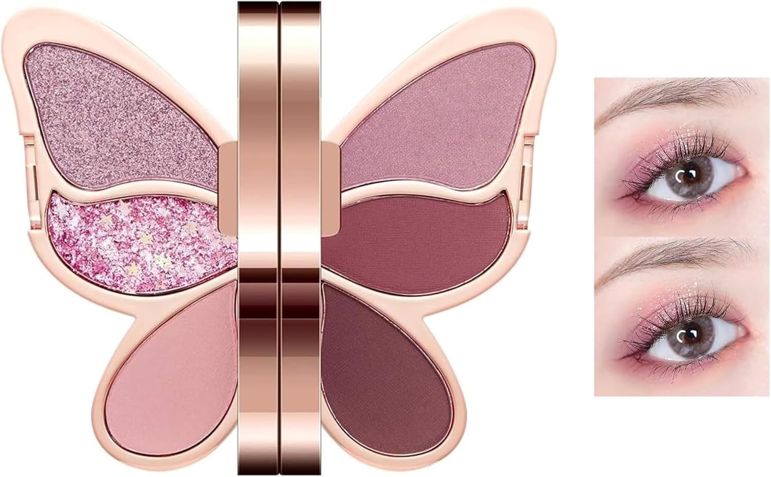 Eyeshadow Palette, Eyeshadow Mini Multi Palette, Eye Palette, 6 Colors, Everyday Butterfly Eye Palette, Commuting to Work, High Color, Lasting Unique Powder, Cosmetic Tray 04# Purple Torai
