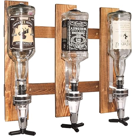 3 Bottles Wall Mounted Liquor Dispenser
