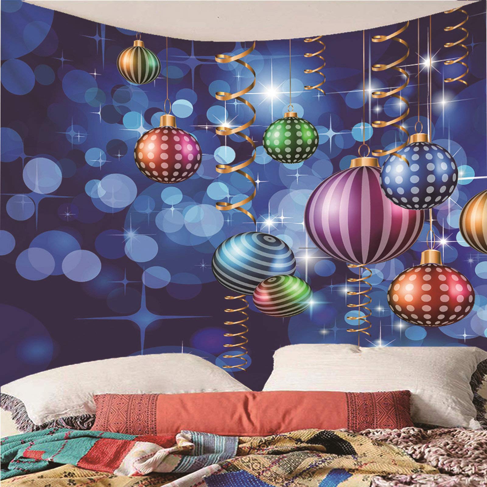 KnSam Dywan na ścianę, gobelin, ozdoba na ścianę, do salonu, dekoracja domu z poliestru, kolorowa, 350 x 256 cm, dywan ścienny
