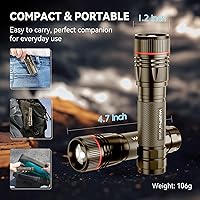 Vista 4 de WdtPro Linternas recargables de alto lúmenes, 1 paquete de 10H de larga duración, súper brillantes, para EDC, linternas LED mini tácticas