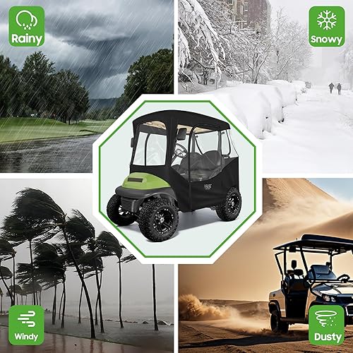 Miniatura 5 de 10L0L Caja para carrito de golf de 2 pasajeros para Club Car DS y Precedent, cubierta impermeable de 600D para lluvia, con abertura para espejo