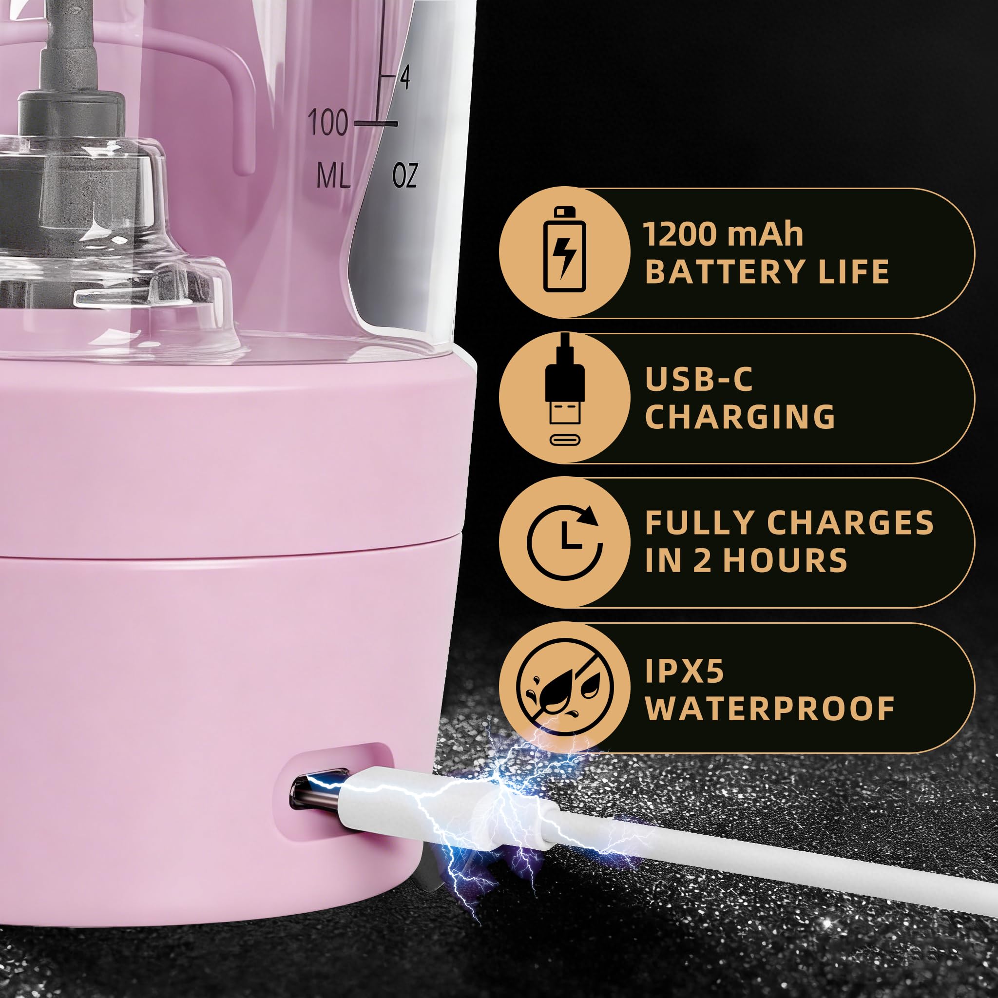 mountop Shaker per proteine, shaker per proteine ricaricabile USB-C, perfetto per frullati e sostituti dei pasti, bottiglia auto-mix con scomparto per polvere, senza BPA, realizzato in Tritan, 400 ml