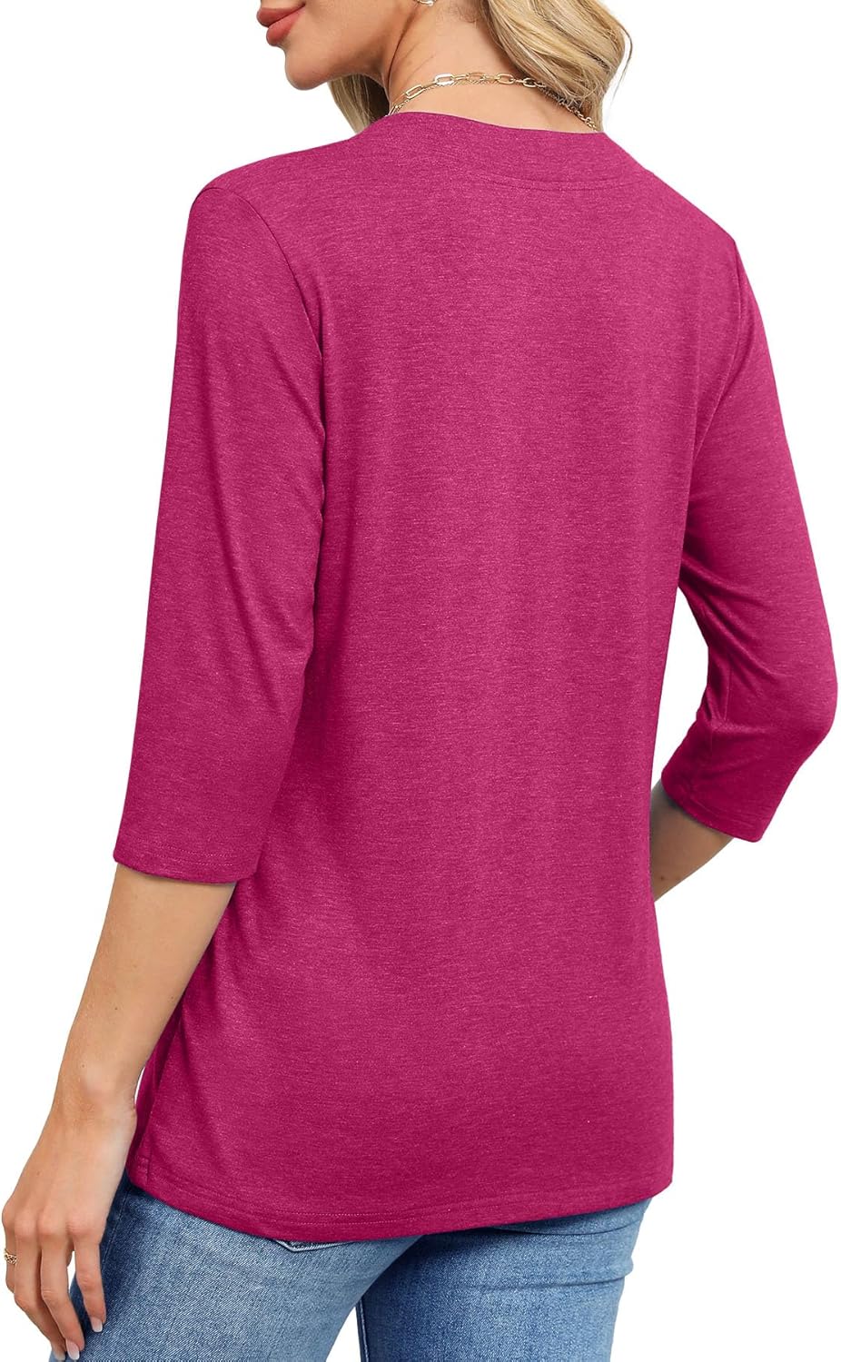 JomeDesign Womens Tops 3/4 Length Sleeve Summer V Neck Shirts Casual Tunic Tops 2025 - Image 5