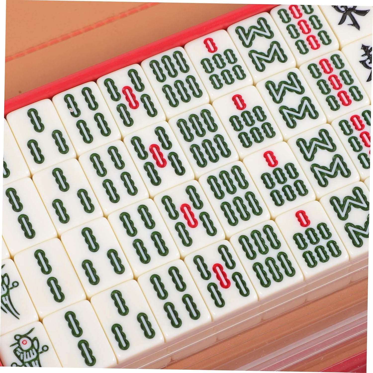 KICHOUSE Travel Mahjong Game Mini Chinese Mahjong Set Portable Tile Game for Travel