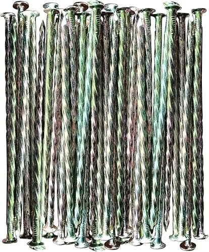 Estacas de césped artificial de metal galvanizado en espiral para paisajismo falso, 35 unidades, para exteriores, resistentes, seguridad resistente