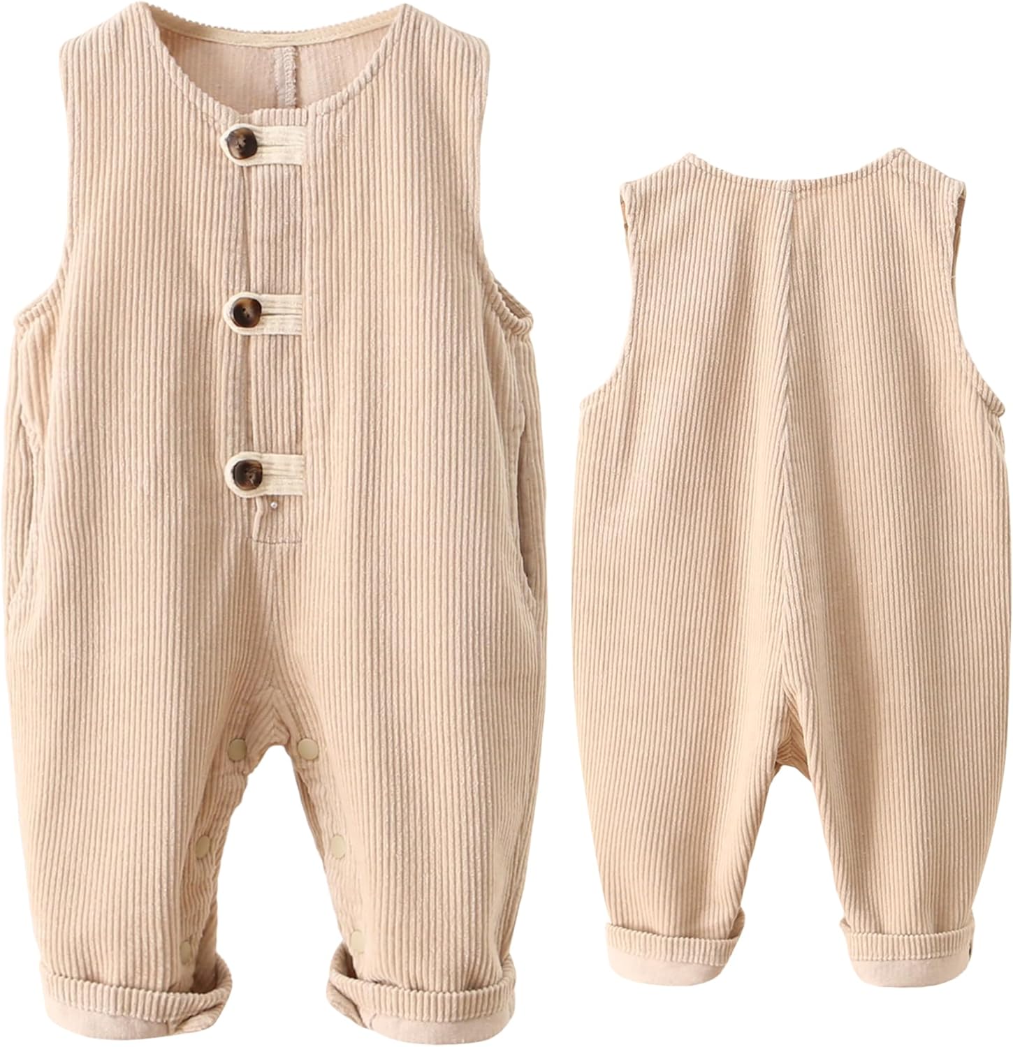 Baby Toddler Boy Girl Corduroy Overalls Suspender Winter Bib Jumpsuit Soft Cotton Warm Romper 6 Months- 3 Years