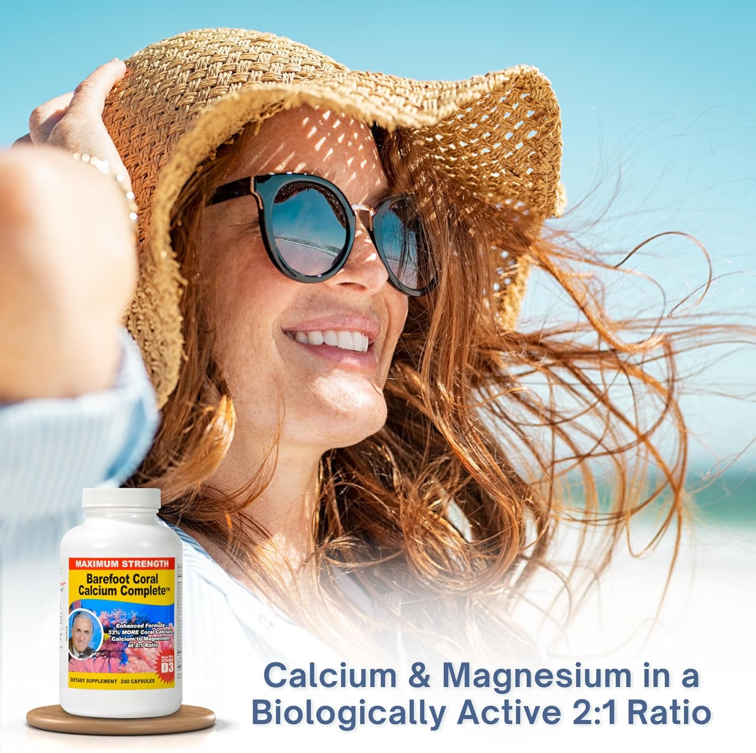 1500mg, 240 Capsules- Coral Calcium Supplement Developed by Bob Barefoot- Supports Overall Health & PH Levels- Contains Calcium, Magnesium & Vitamin D3