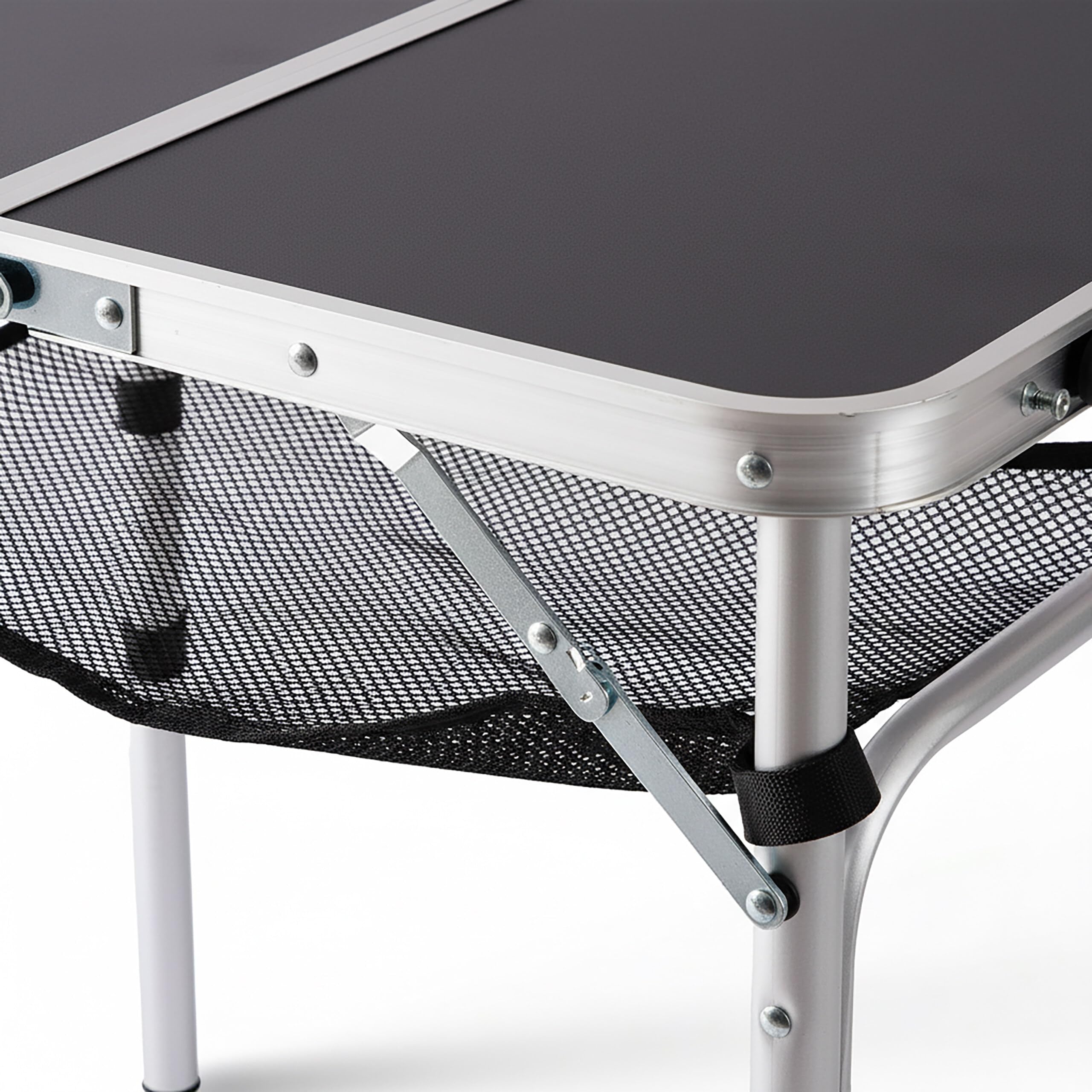 Relaxdays Mesa de Camping Plegable, Altura Regulable, 60×60×40 cm, Aluminio/MDF, Resistente a la Intemperie, Negra