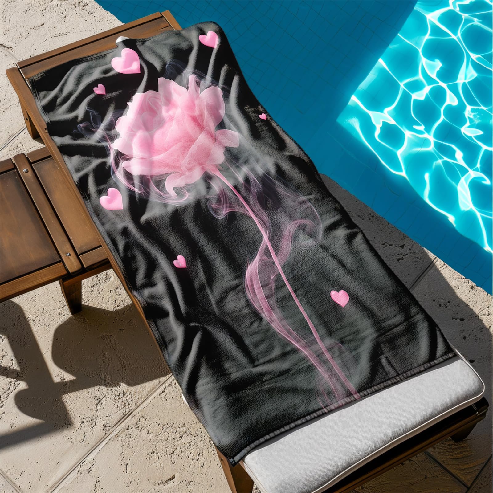 Générique Serviette de Plage 90X180 Bouquet Rose