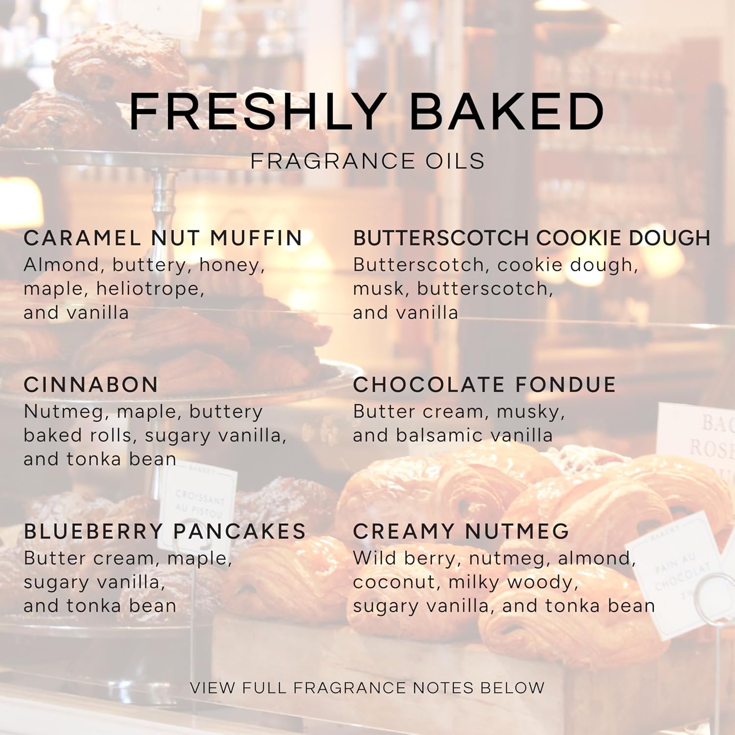 Eternal Essence Oils Freshly Baked Set of 6 Premium Fragrance Oils - Includes Blueberry Pancakes, Caramel Nut Muffin, Butterscotch Cookie Dough, Cinnabon, Chocolate Fondue, and Creamy Nutmeg - 10ML - Image 2