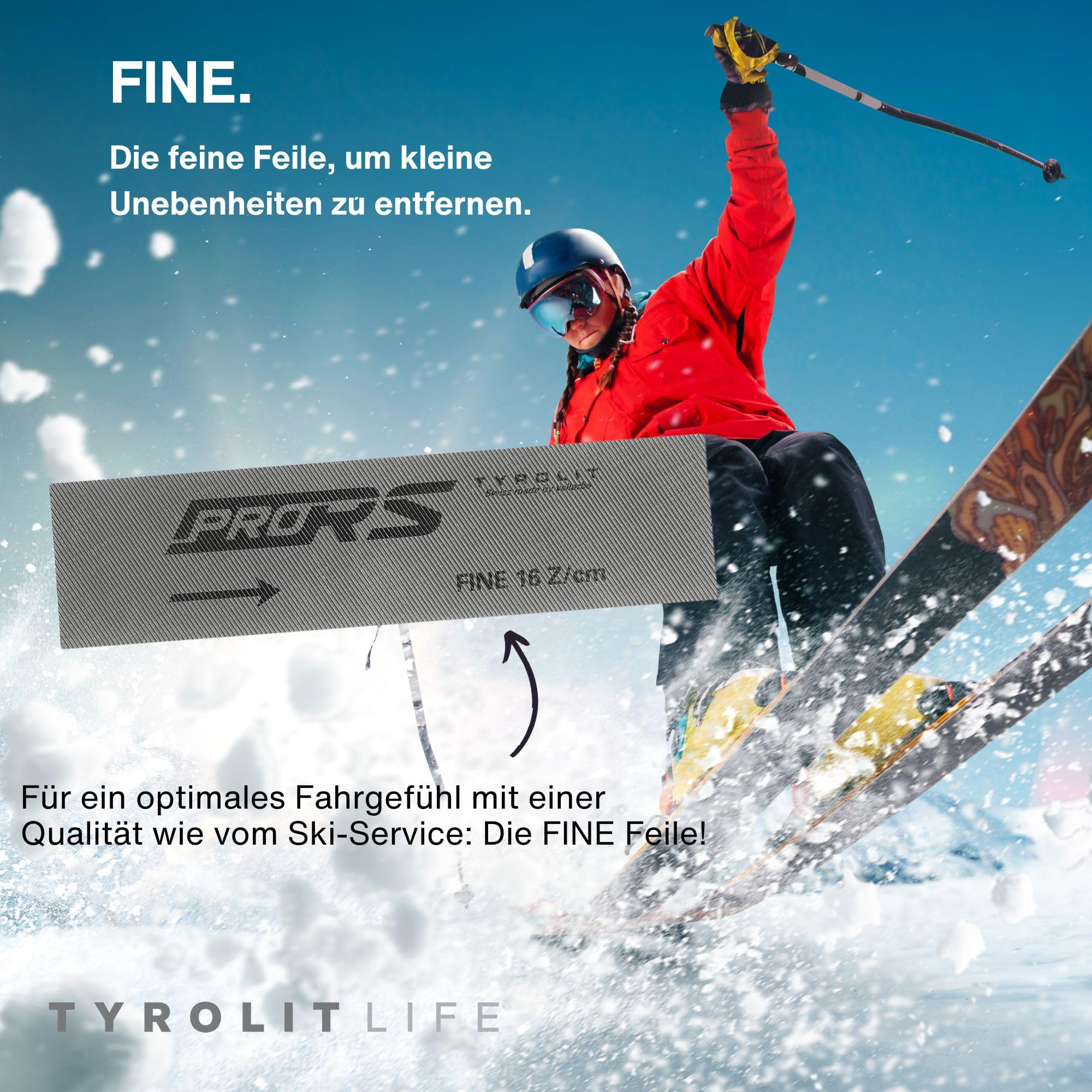 Tyrolit Life Stahlfeilen 2er Set für Ski- und Snowboard - Premium Ski Kantenschleifer aus Stahl für präzise Kanten wie vom Skiservice - Kantenfeile für scharfe Wintersportgeräte