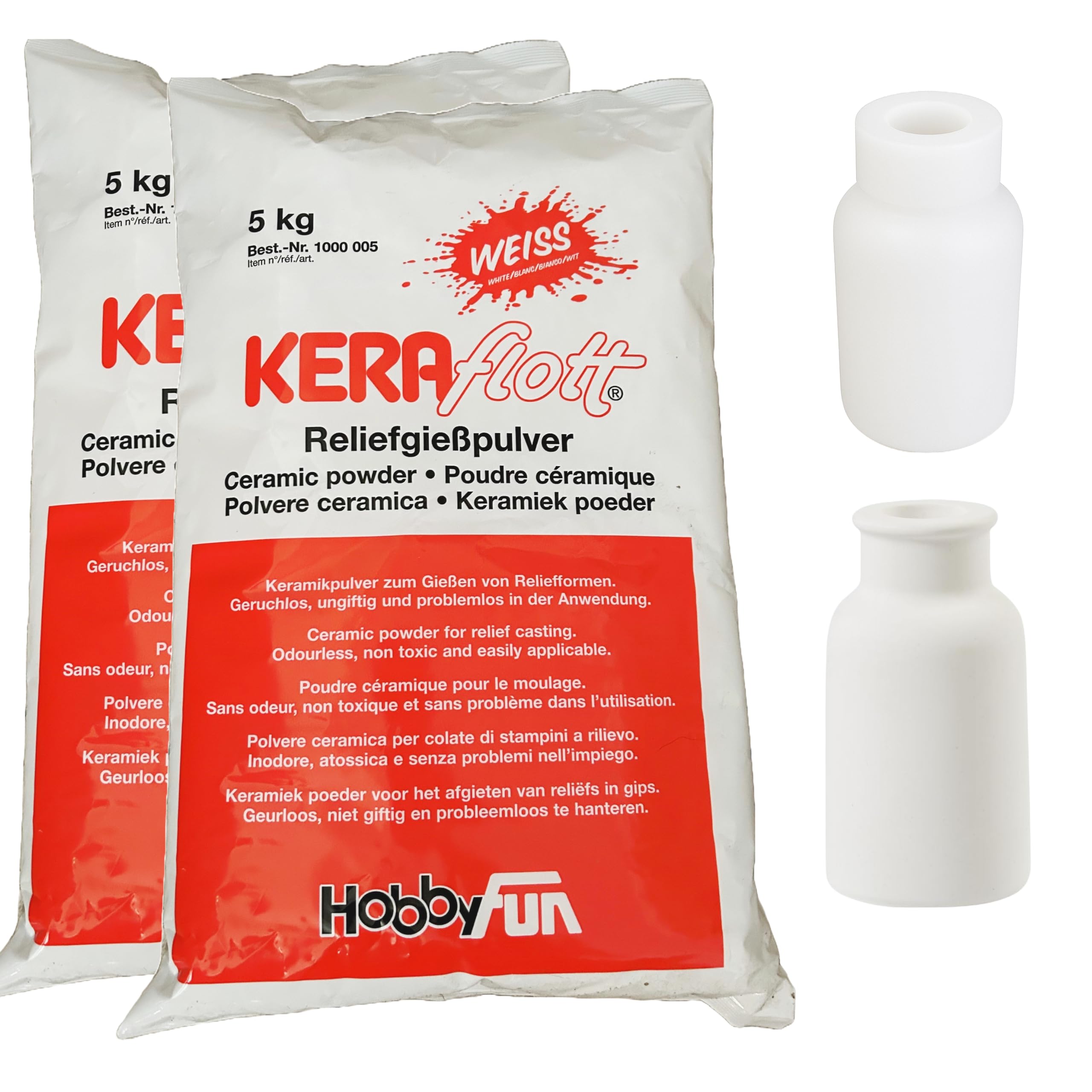 PD Reliefgießpulver Weiß 10x500g - Mit Engel Silikonform - Ungiftig & Geruchlos