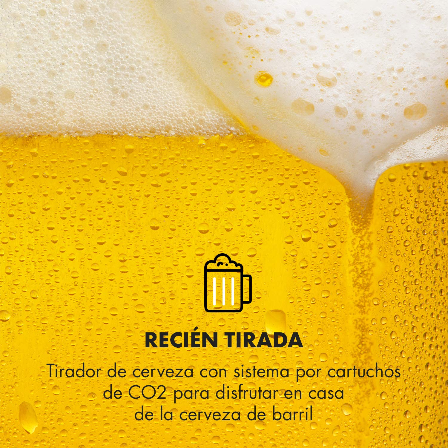 Klarstein Skal • dispensador de cerveza • enfriador de cerveza • para barriles de 5L • cartuchos de presión de CO² • incluye 3 cartuchos • pantalla LED • sistema de enfriamiento termoeléctrico • negro