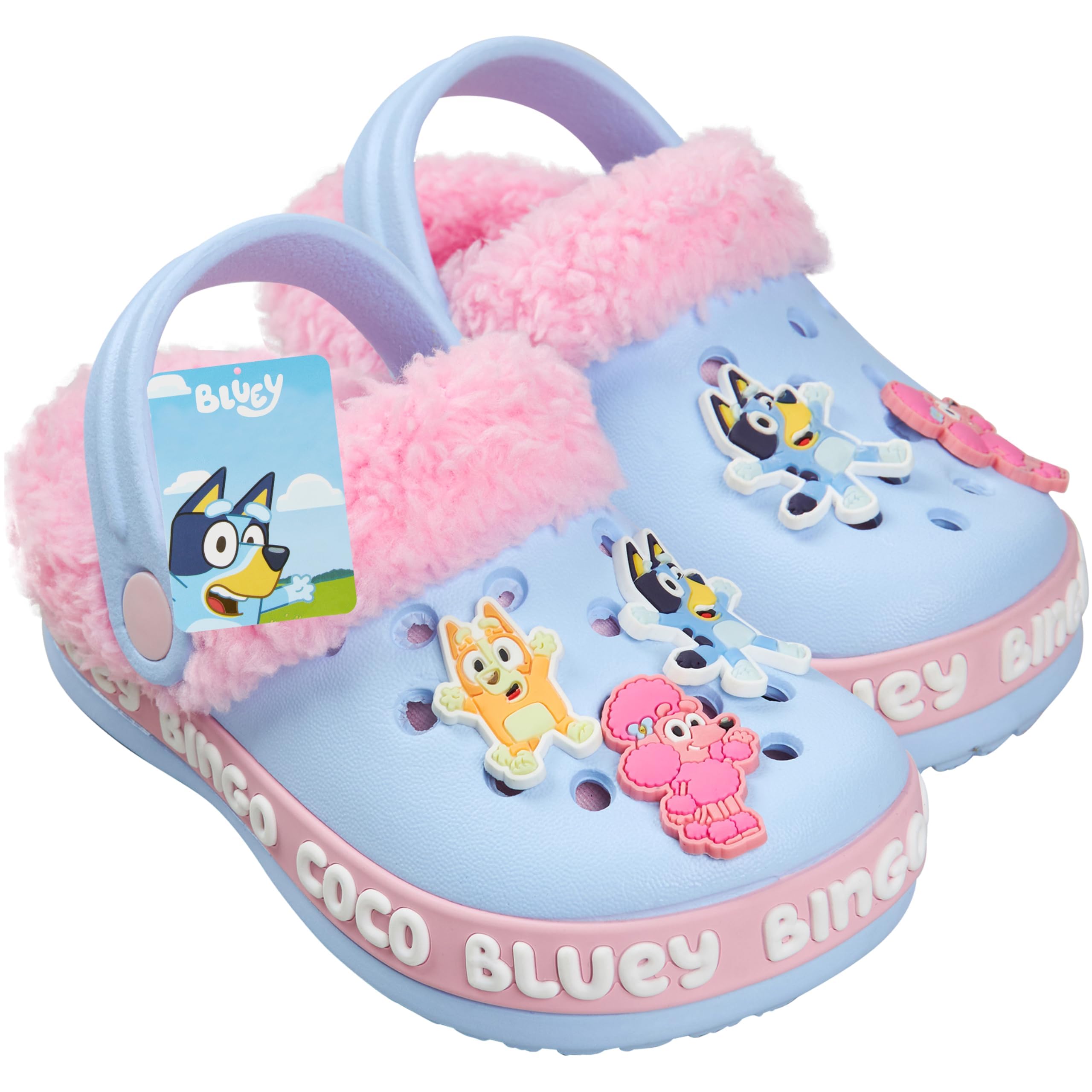 BlueY Sabot Enfant Fille Bingo Chaussons Enfant Hiver Doublure Polaire et Accent Décoratifs, Kawaii Jardin Chaussures à Enfiler