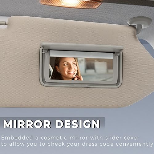 Miniatura 4 de SCITOO Conjunto de visera solar gris para el lado del pasajero derecho para Nissan Pathfinder 2014 2015 2016 2017 2018 para Nissan Pathfinder 2014