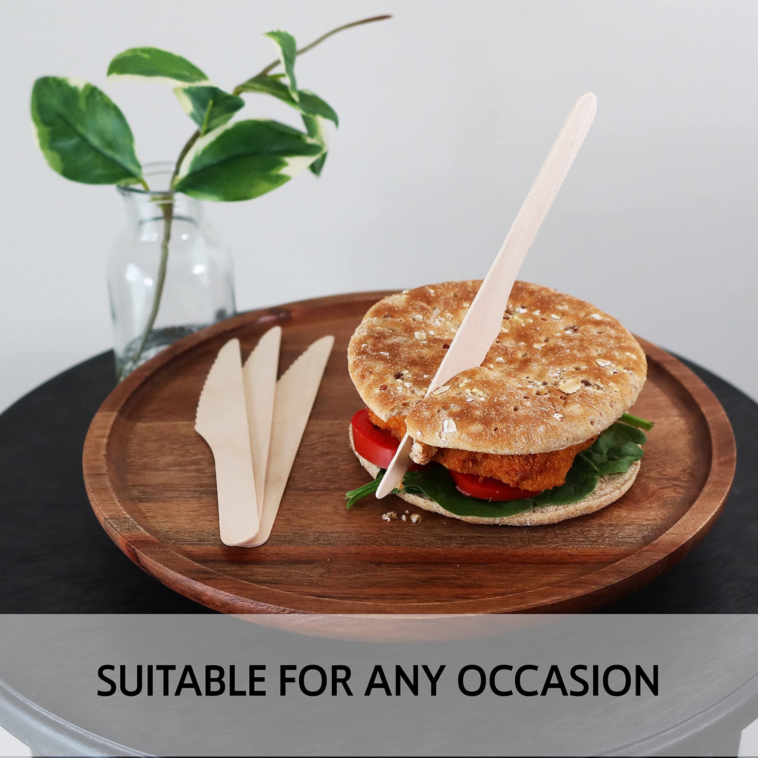 Set di posate usa e getta in legno, 100% naturale, ecologico, biodegradabile e compostabile, alternativa alle posate in plastica, 200 pezzi, utensili da 15,9 cm, 100 forchette, 50 cucchiai, 50