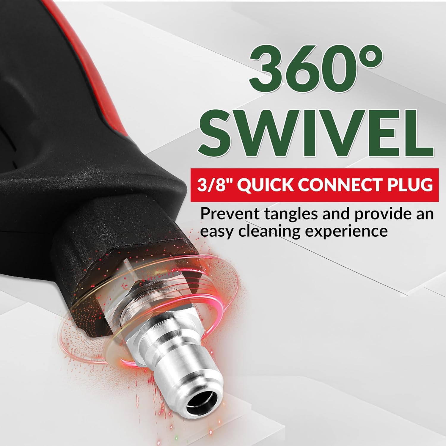 RIDGE WASHER Pressure Washer Gun 5000 PSI, Long Range Nozzle and Shooter Tip Twist Nozzle, 27 Inch Power Washer Gun Swivel with Stainless Steel Extension Wand