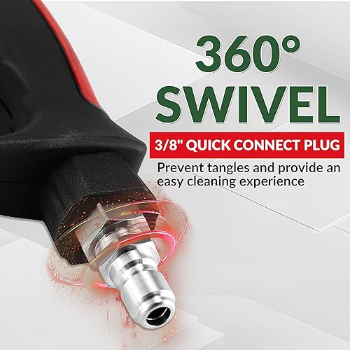 Miniatura 5 de RIDGE WASHER Pistola de lavado a presión de 5000 PSI, boquilla de largo alcance y boquilla giratoria de punta de disparo, pistola de lavado