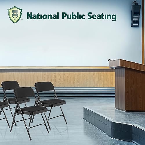 Miniatura 16 de Sillas plegables de tela premium, de National Public Seating (4 unidades), Beige, 4 Beige,Azul/Char-azul,Azul/ Gris,Gris / Gris,negro