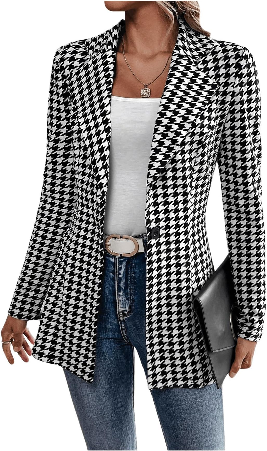 blazer white and black