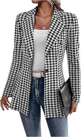 GORGLITTER Women's Cropped Blazers Business Open Front Long Sleeve Suit Jacket - Product Details