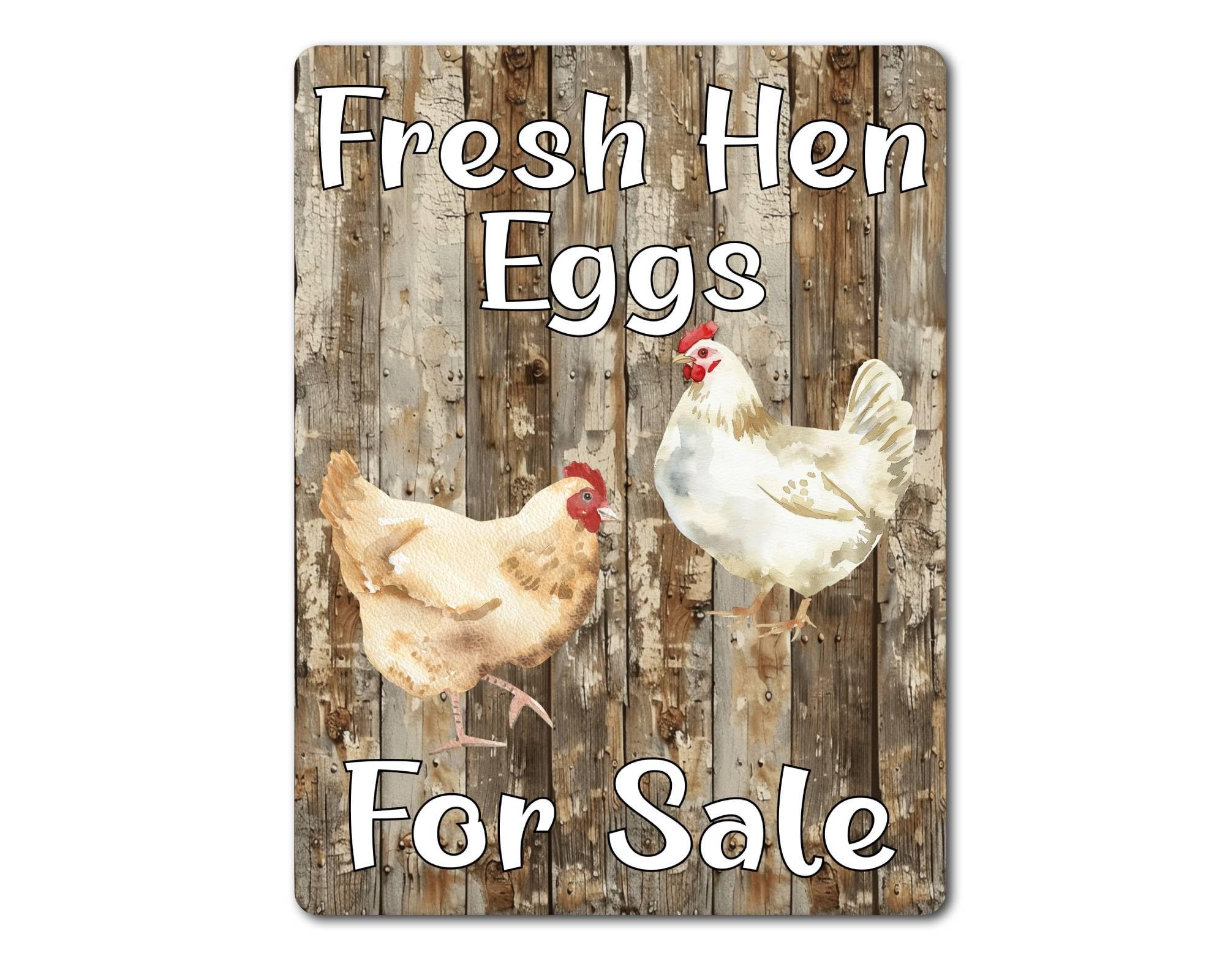 Decalarama Egg Metal Sign Gift – Fresh Hen Eggs For Sale - Family Fun Home Food Novelty Animal Aluminium Present