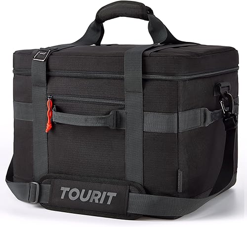 Miniatura 8 de Conservadora Tourit portátil, con aislamiento, para 48 latas, para el almuerzo, de 8.4 galones, plegable, para picnic, playa, trabajo, viaje
