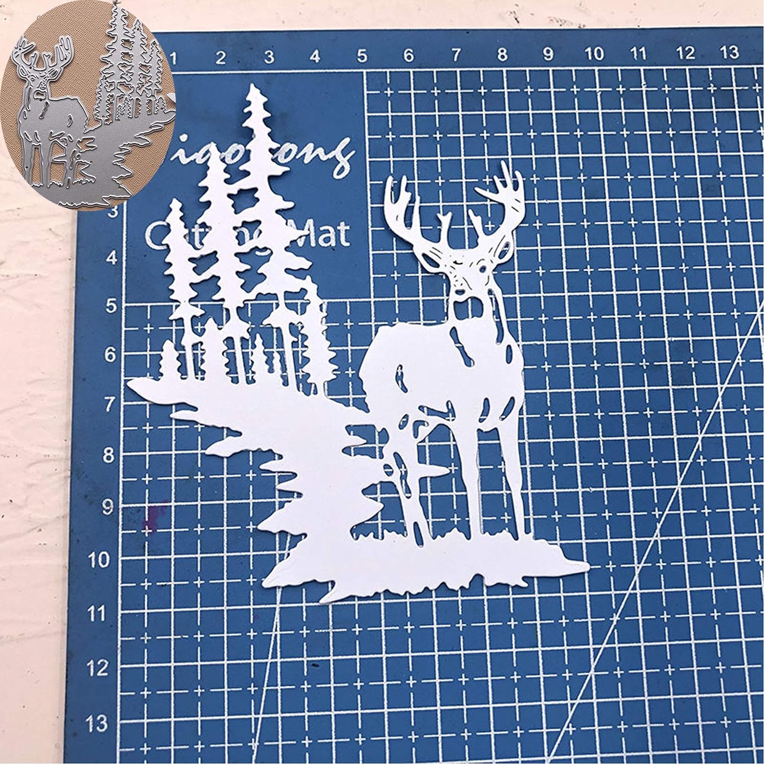 Christmas Deer Metal Die Cuts, Merry Christmas elk Tree Invitation Card Cutting Dies Cut Stencils for DIY Scrapbooking Album Decorative Embossing Paper Dies Card Making