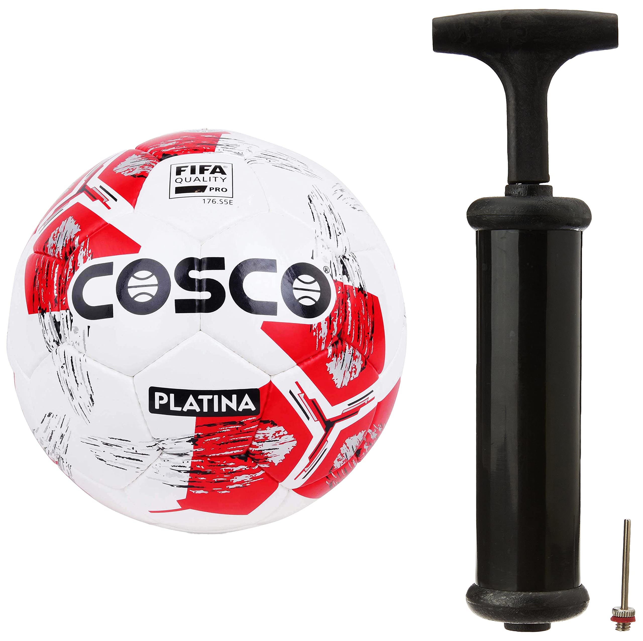Cosco Platina Mens Footballs, Size 5 (White/Red) and Cosco Hand Pump (B07JDDG9GN) Amazon Price History, Amazon Price Tracker