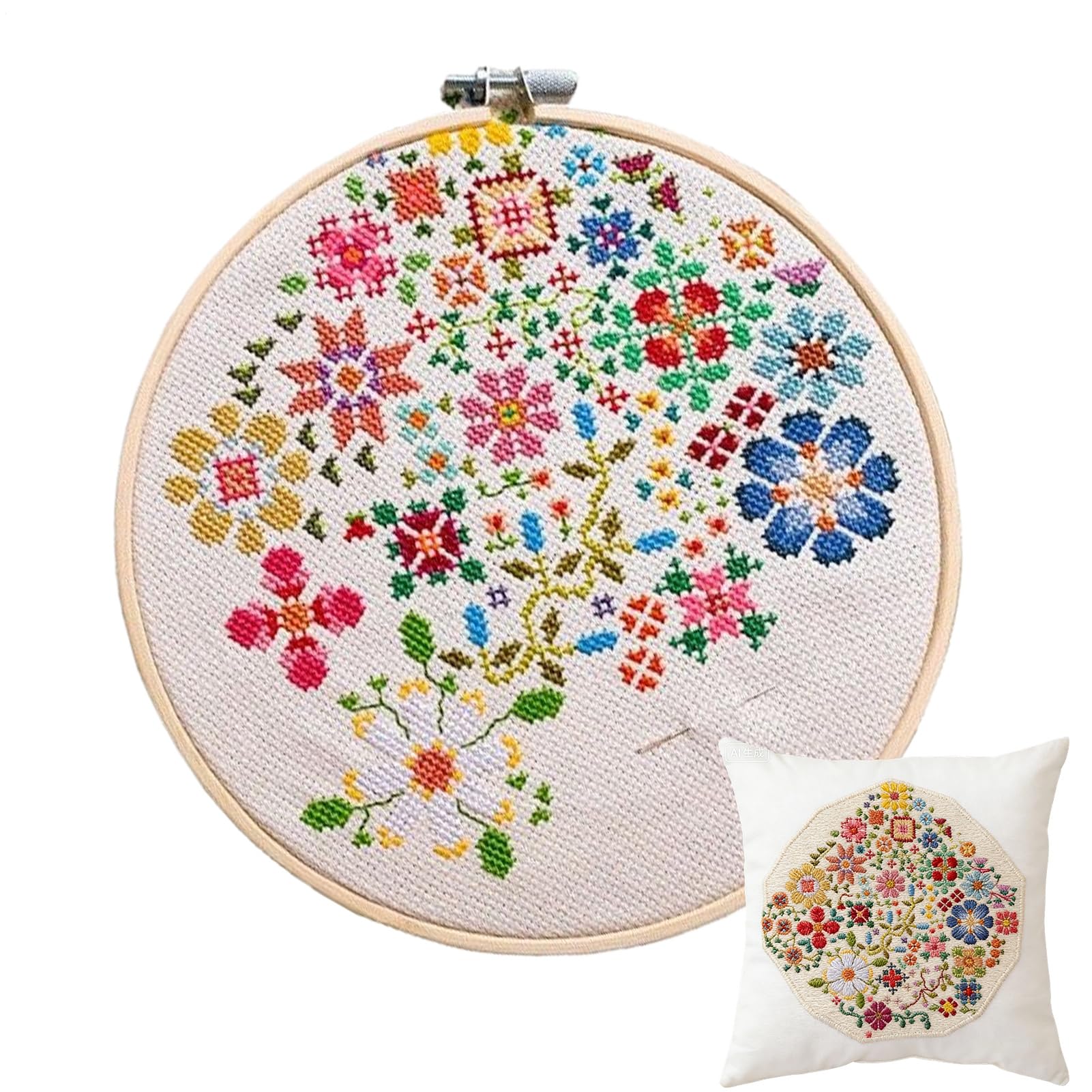 Generico Kit Di Ricamo - Attrezzi Per Cucito A Croce | Kit di Ricamo per Principianti,Per Apprendimento Pratica Adulti Unisex Decorazione Casa Cucito Trapunto Festività Vacanza
