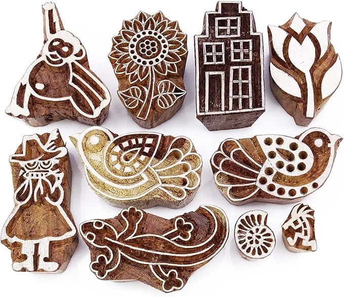 Knitwit Indian Scrapbook Stamp for Clay Textile Printing