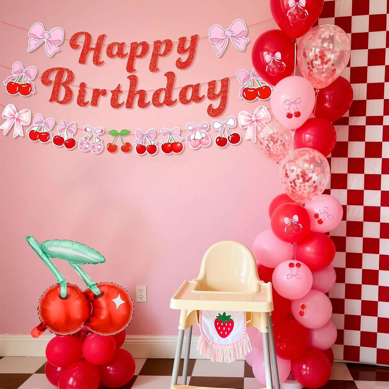 Cherry Birthday Party Decorations Cherry and Bows Birthday Decorations image 5