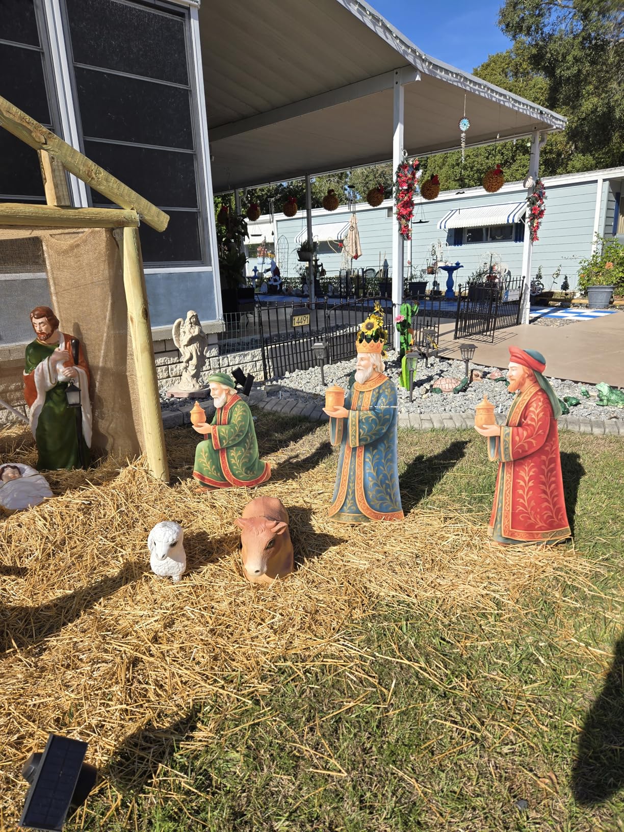 Vercraft 3 ft Large Metal Nativity Scene Yard Stake Outdoor Christmas ...