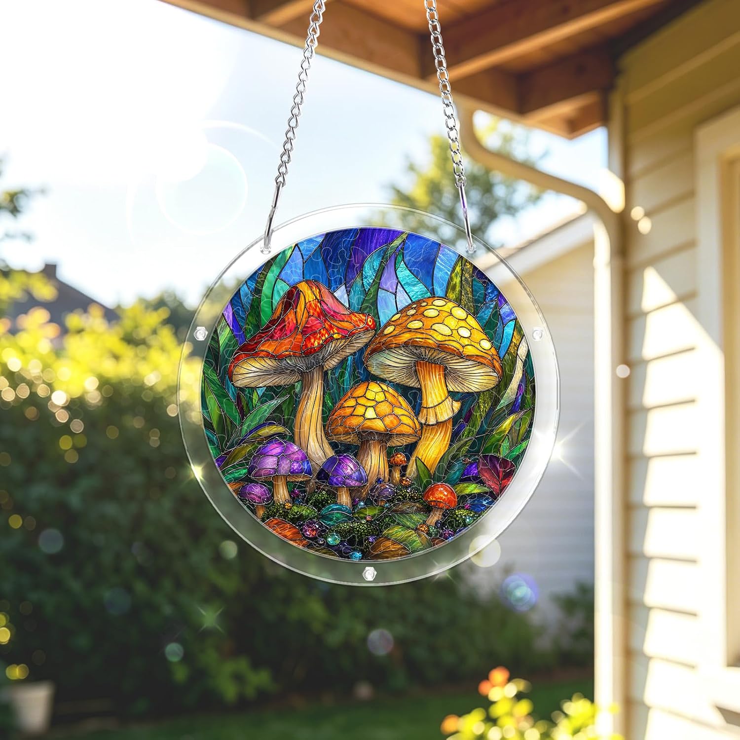 Acrylic Puzzle Suncatcher, Jungle Mushrooms Window Decor DIY Puzzle Kit