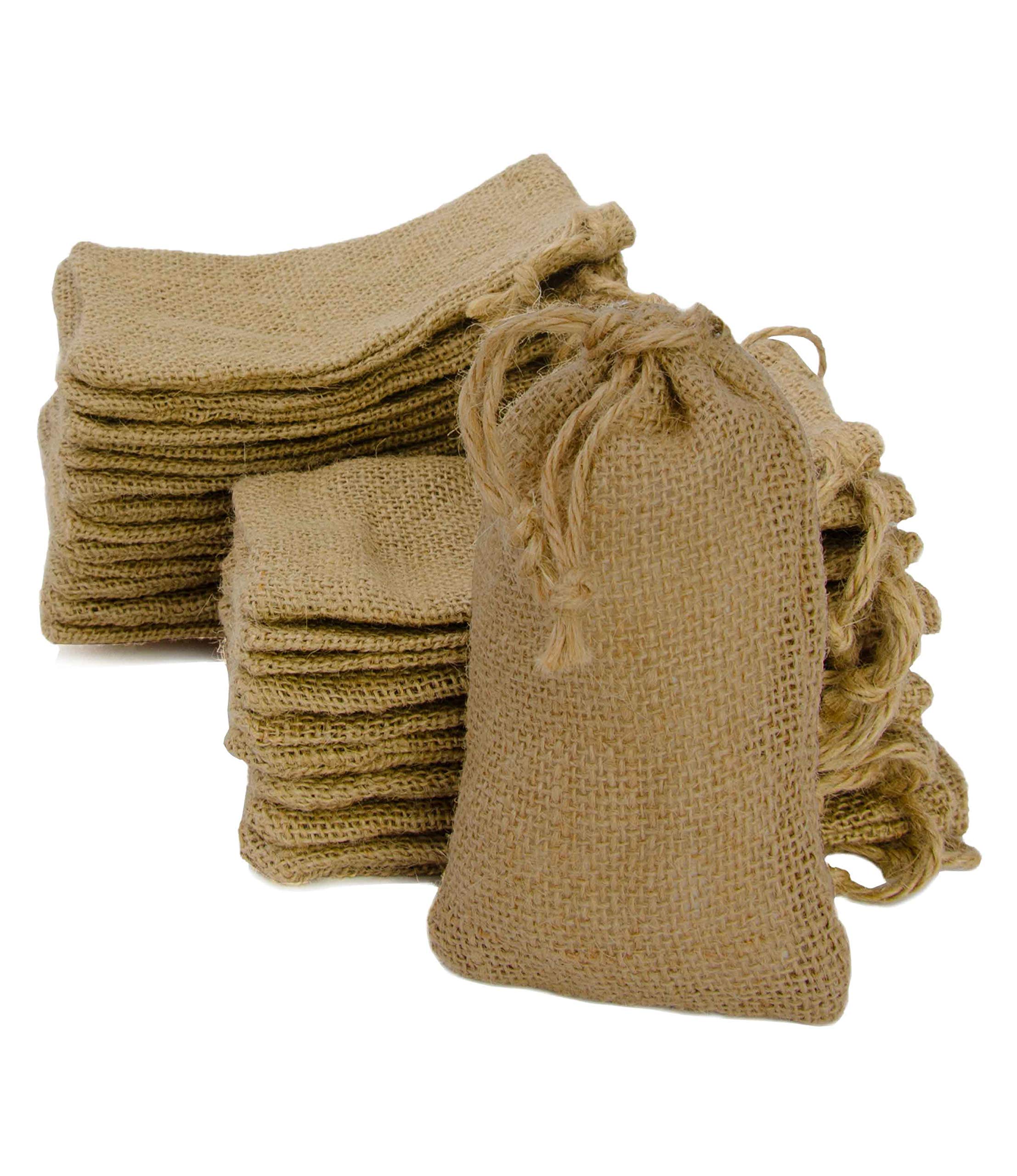 Blue Fox Lot de 24 sachets en toile de jute Couleur naturelle écru , 24 Stück, 11 cm x 18 cm