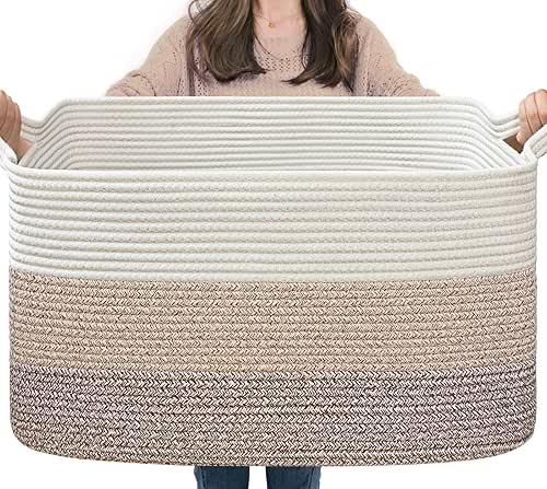 Goodpick Large Woven Storage Basket, 21.6" x 14.9" x 11.8"