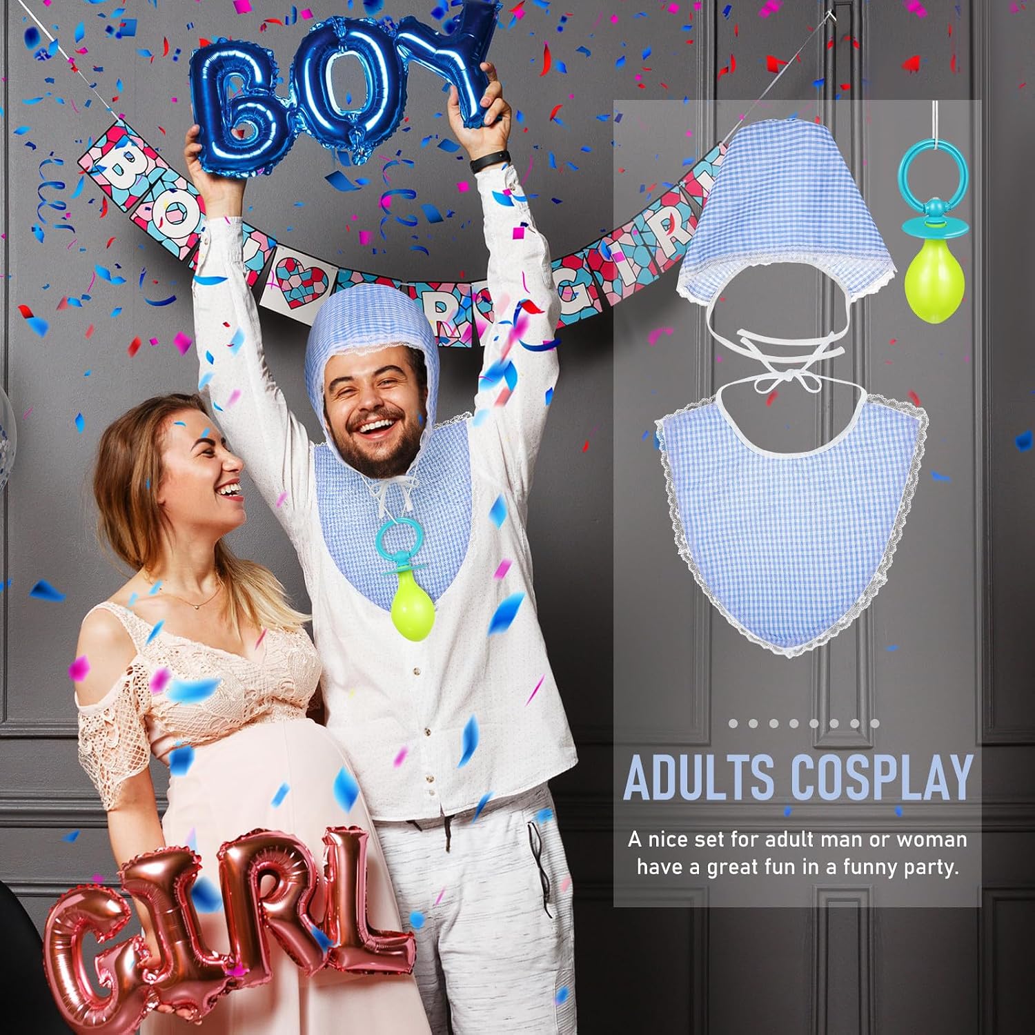 Kisangel 3 Pcs Adult Baby Costume Set for Halloween Party