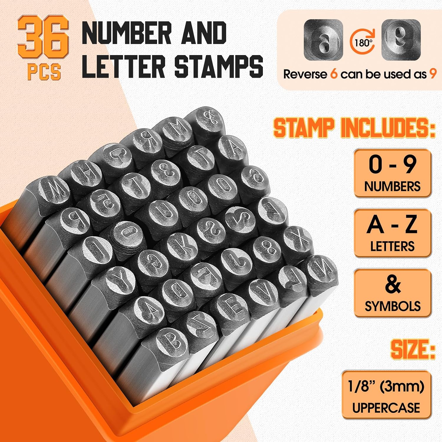 Hicarer 86 Pcs Steel Metal Stamping Set 1/8''(3mm) with Aluminum Plant Label, Steel Number and Letter Stamp Tool Kit Double Sided Write Metal Tags for DIY Making Jewelry Craft Stamping