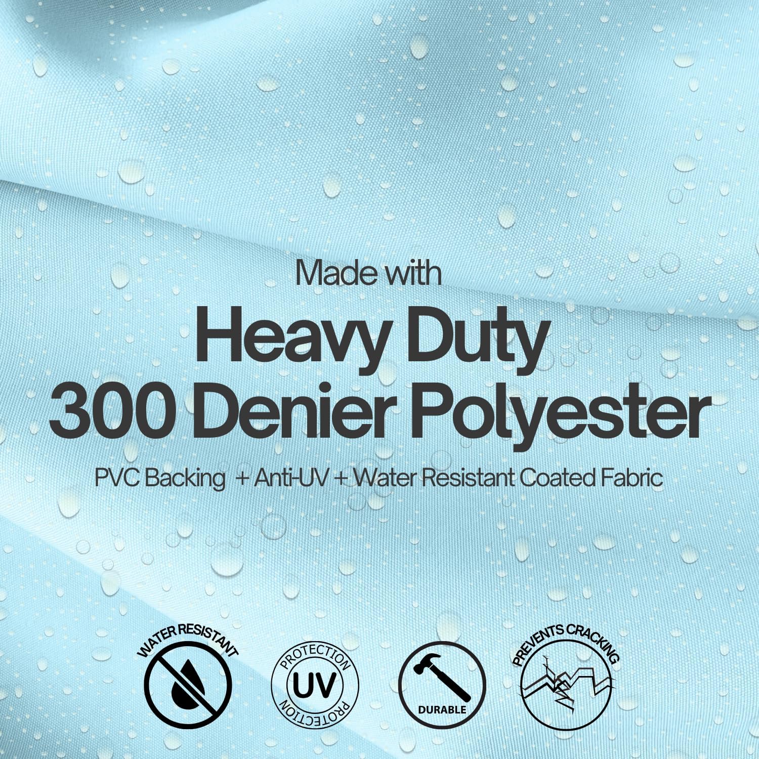 Formosa Covers Storage Shelving Rack Cover with One See Through PVC Panel in Color Glacier Blue (60" W x 24" D x 72" H)