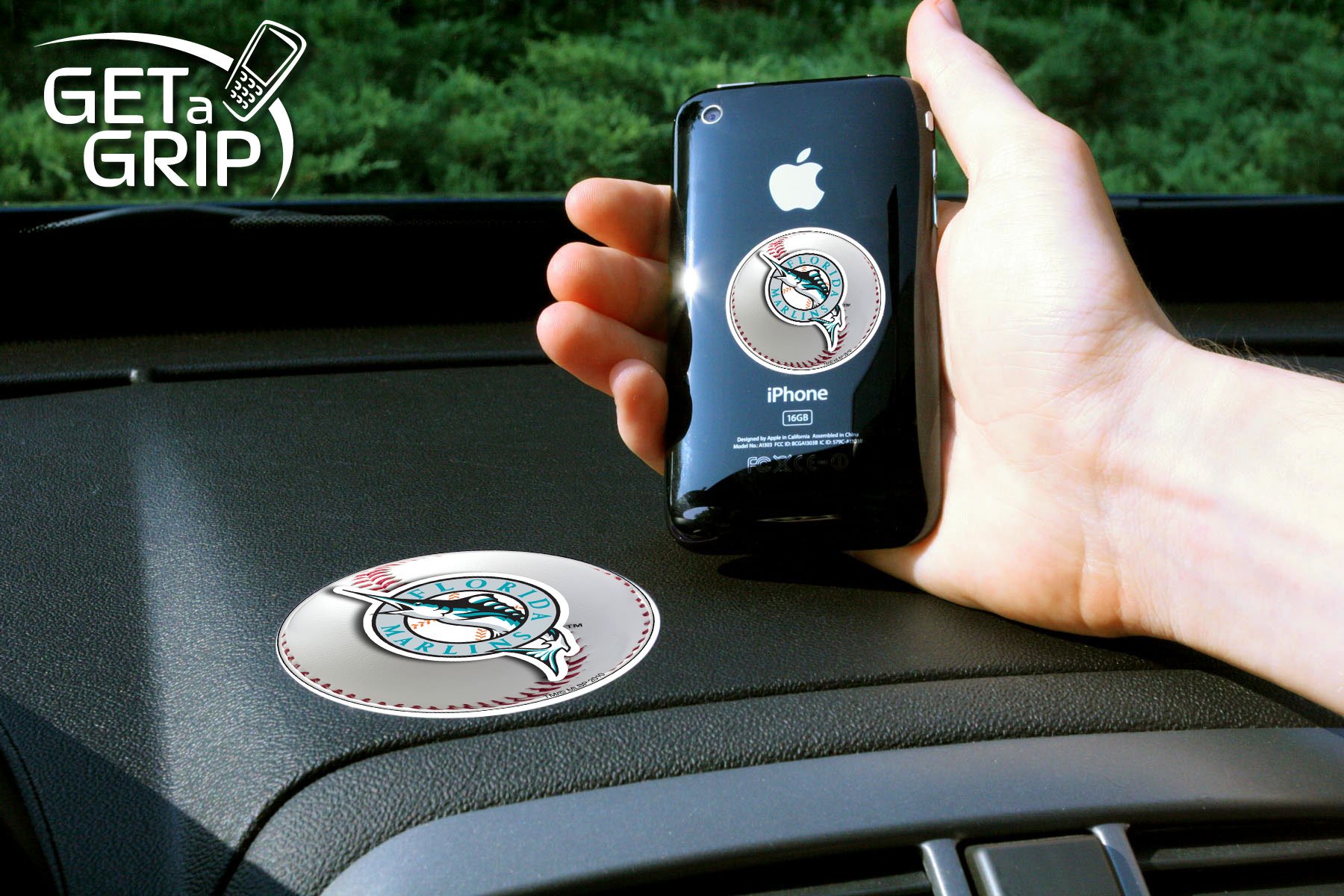 Get A Grip 11169 MLB Miami Marlins Polymer Anti-Slip Phone Grip