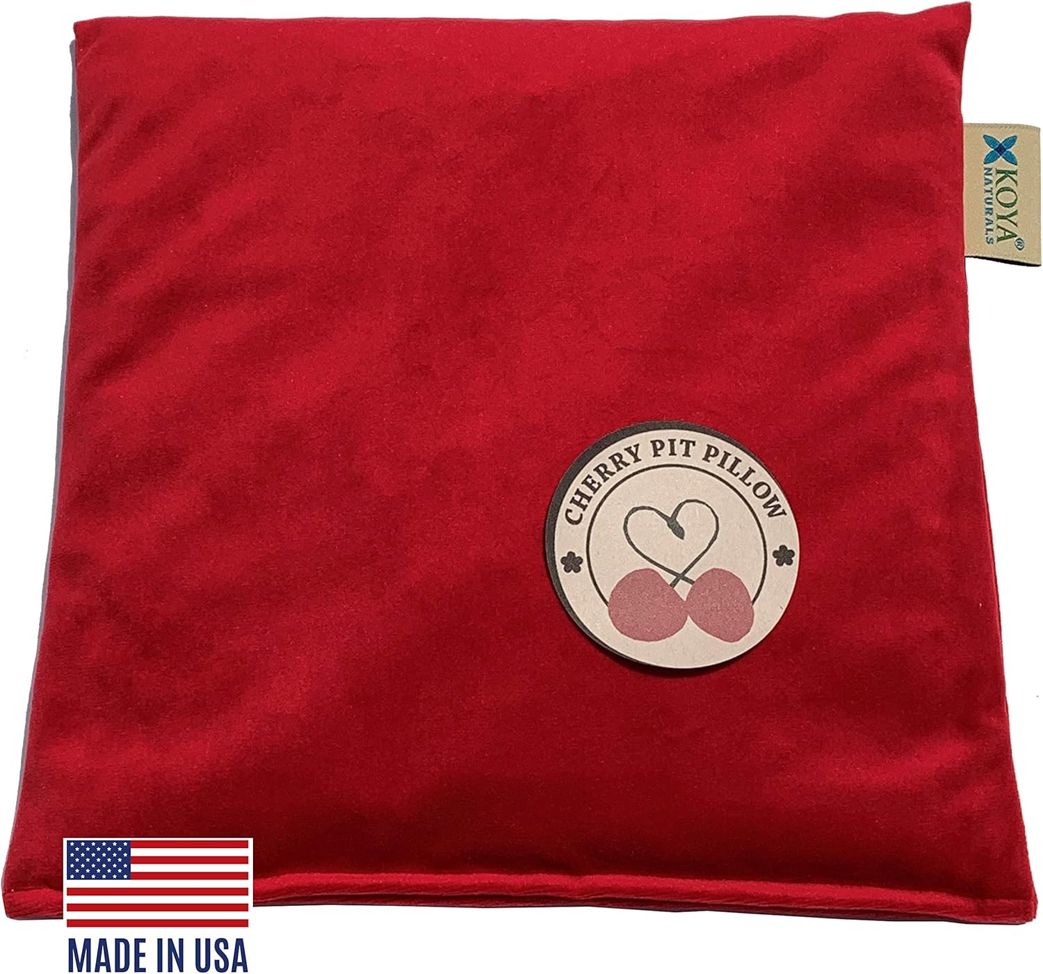 Best Seller KOYA Naturals Velvet Heating Pad Microwavable - Cherry Pit/Stone/Seed Pillow Heat Pack for Neck, Muscles, Joints, Stomach Pain, Menstrual Cramps - Warm Wrap - Moist Heat Therapy (Square, Crimson Red)