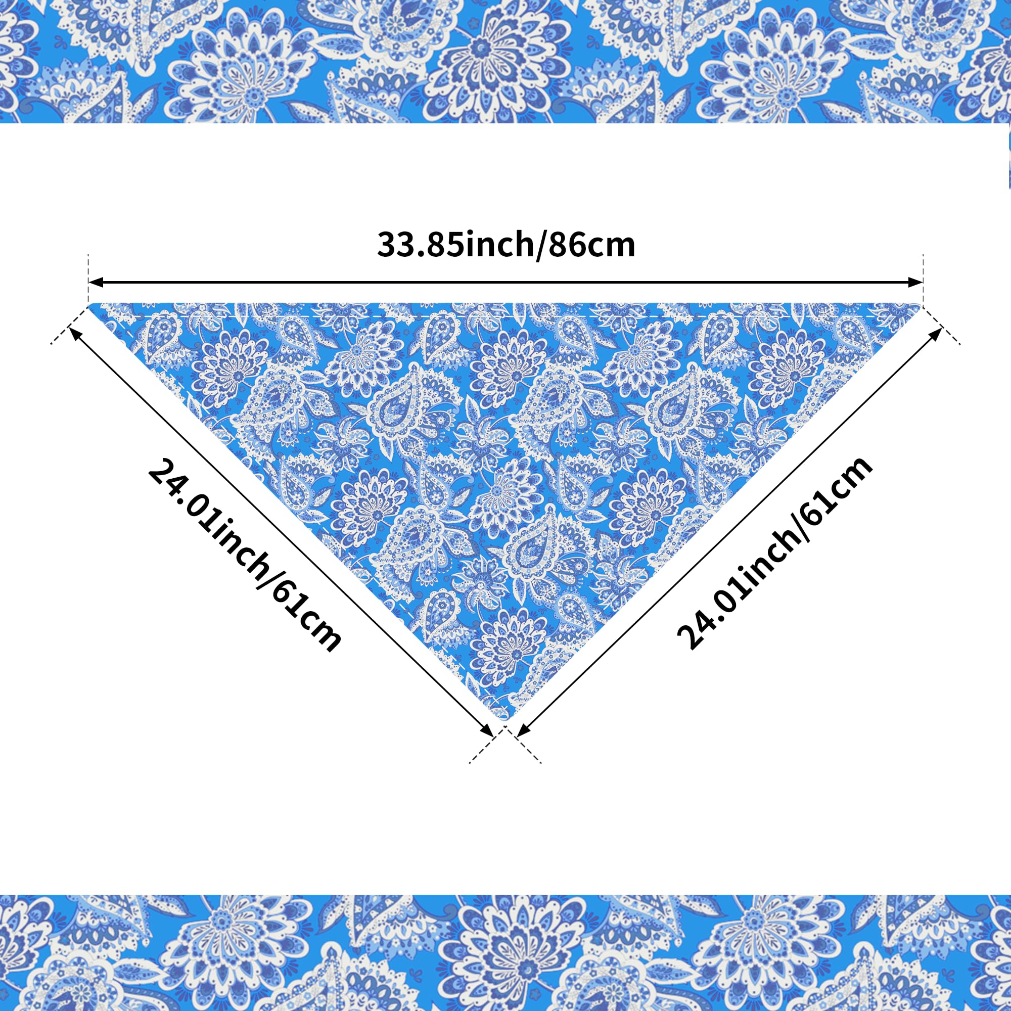Halstücher für große Hunde, Paisleymuster, 84 cm, für große Hunde, extra groß, XL, XXL, Dreiecks-Lätzchen, Schals, Rosa, Blau, Gelb, Rot, für Mädchen und Jungen, 50 Stück