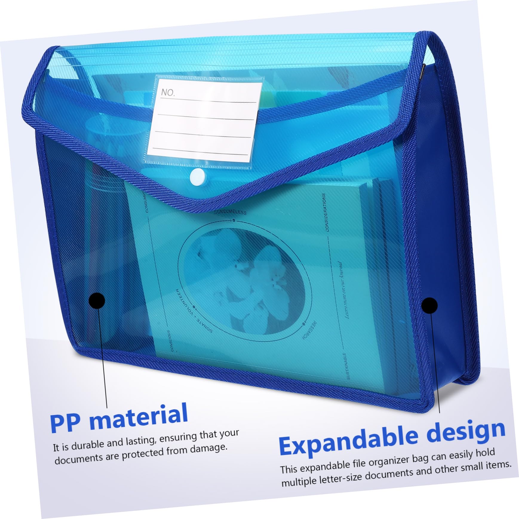 Mipcase 7pezzi Cartella Portadocumenti Espandibile in Formato Con Tasca Per Etichette e Chiusura Bottone Per Organizzazione Di Documenti e Appunti