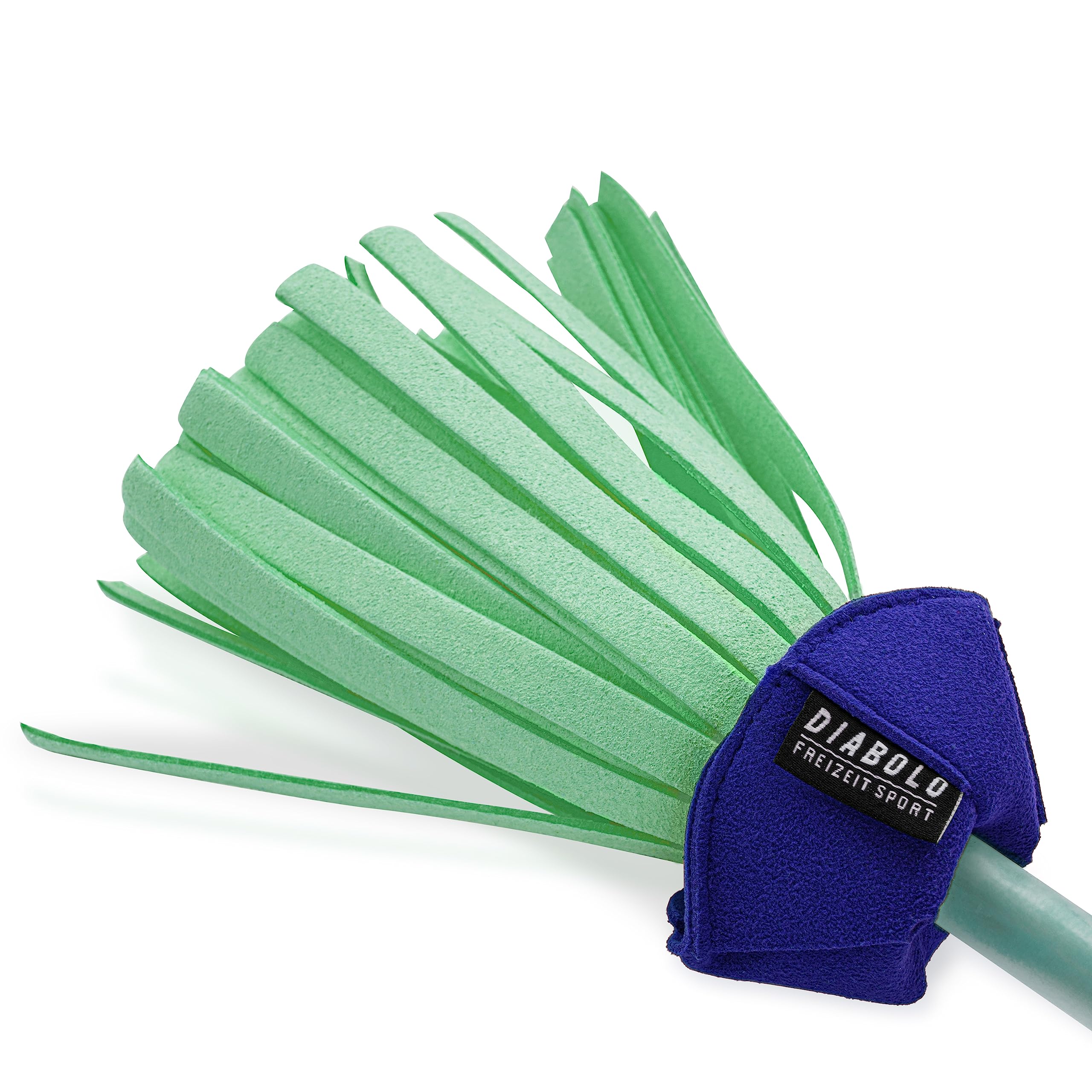 Diabolo Freizeitsport Flowerstick Pro Fiberglas UV reaktiv handbemalt blau-türkis